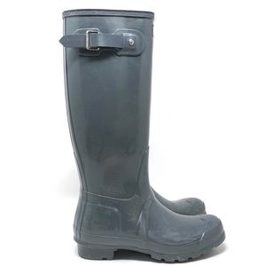Hunter Tall Original Gloss Gray Rain Boots